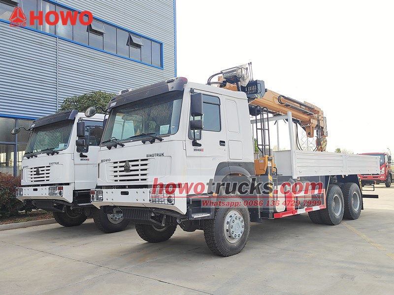HOWO 6x6 Boom crane truck na may drill