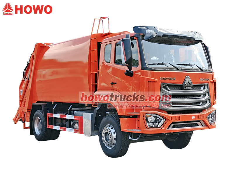 howo single axle rear loader with 10 cbm