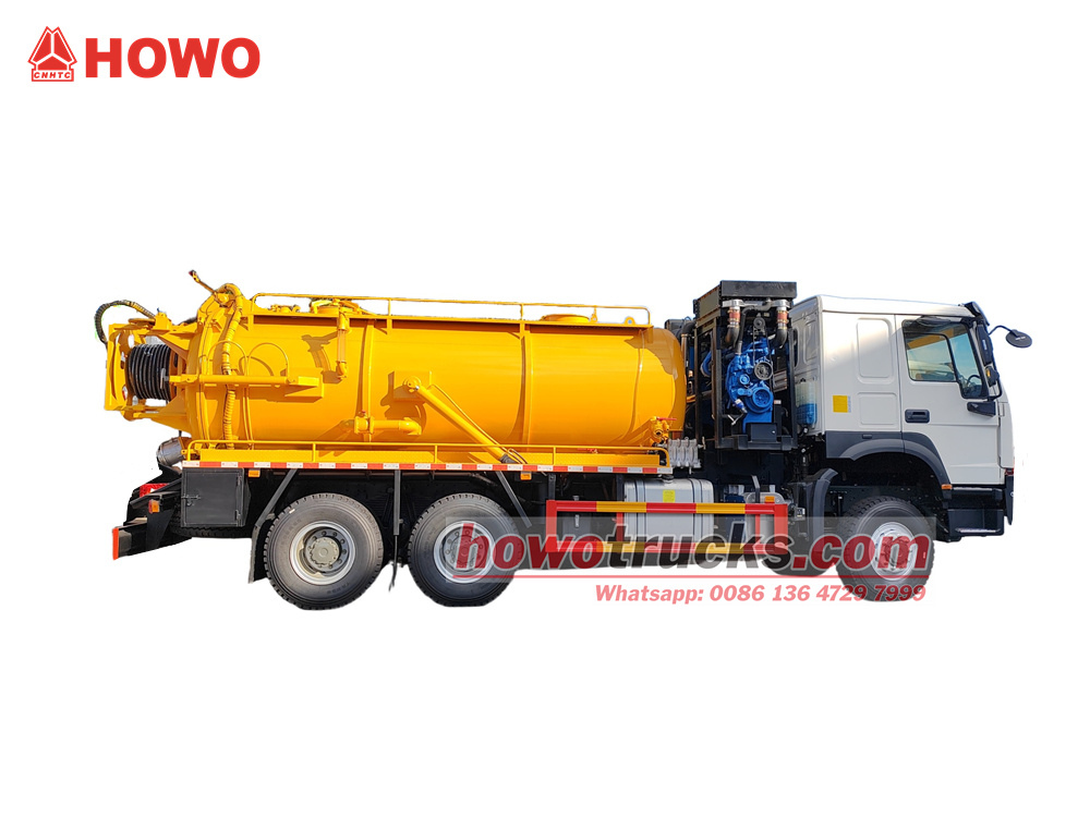 HOWO 6X6 off road 12cbm combined jetter truck