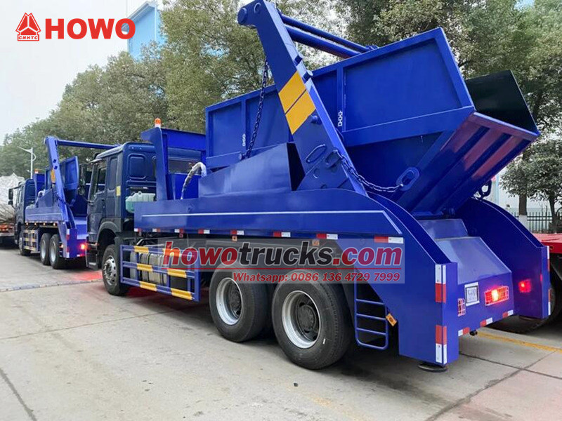 Howo 6x4 swing arm garbage truck export Africa