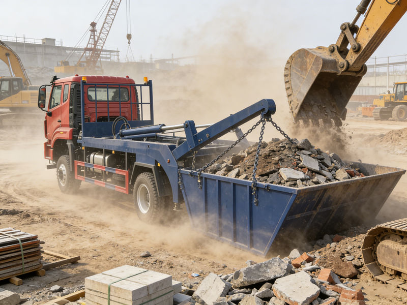 HOWO heavy duty skip bin lorry