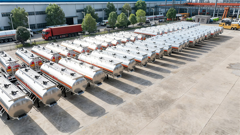200 unit 35 CBM aluminum oil tanker semitrailers are exported to south america